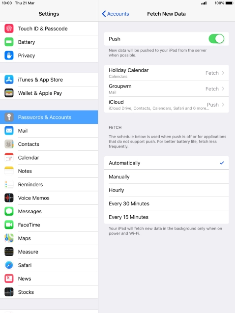 Press the indicator next to 