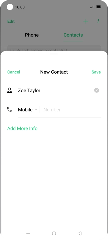 Press Number and key in the required phone number.