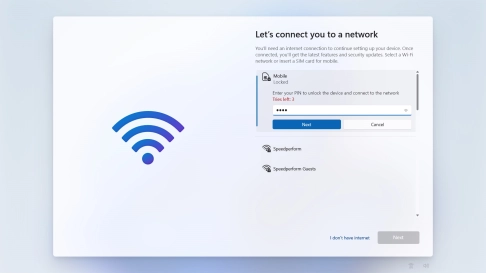 Key in your PIN and click Next. The default PIN is 1111.