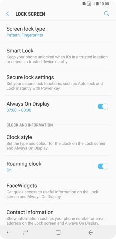 Press Screen lock type and key in the additional phone lock code you created earlier.
