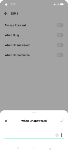 Key in +447953222222 and press the confirm icon.