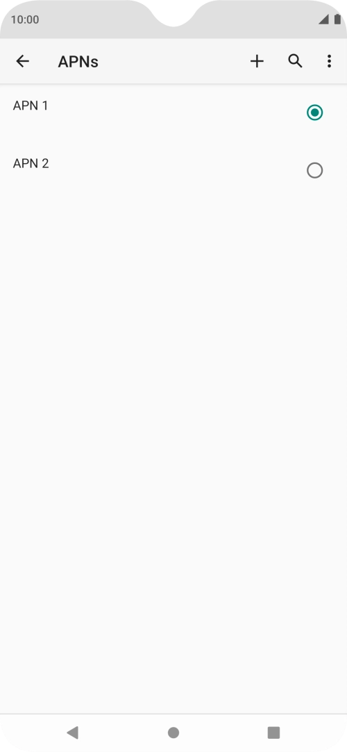 Press the field next to the data connection to activate it.