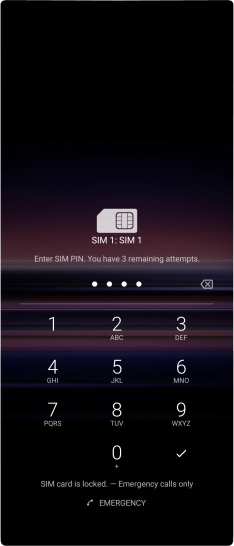 If you're asked to key in your PIN, do so and press the confirm icon. The default PIN is 1111.