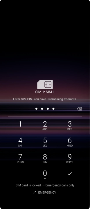 If you're asked to key in your PIN, do so and press the confirm icon. The default PIN is 1111.