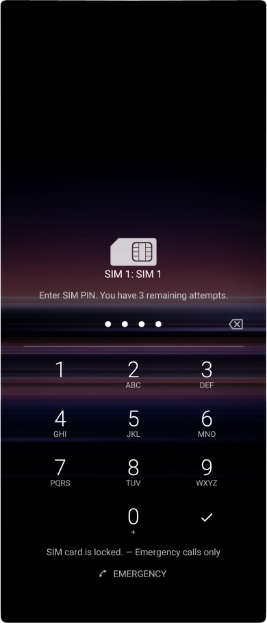 If you're asked to key in your PIN, do so and press the confirm icon. The default PIN is 1111.