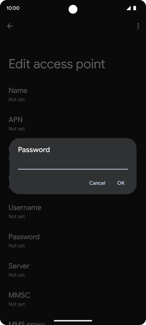 Key in secure and press OK.