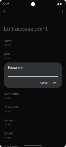 Key in secure and press OK.