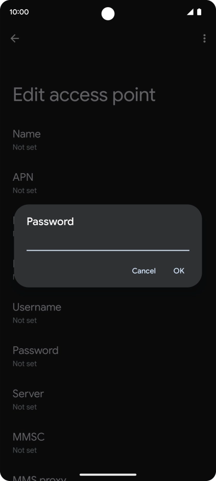 Key in secure and press OK.