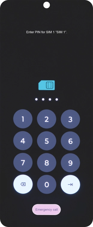 If you're asked to key in your PIN, do so and press arrow right. The default PIN is 1111.