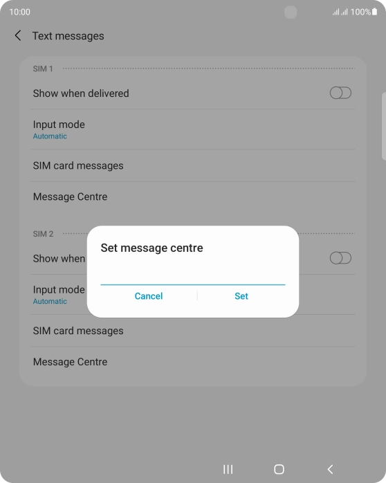Key in +447958879879 and press Set.