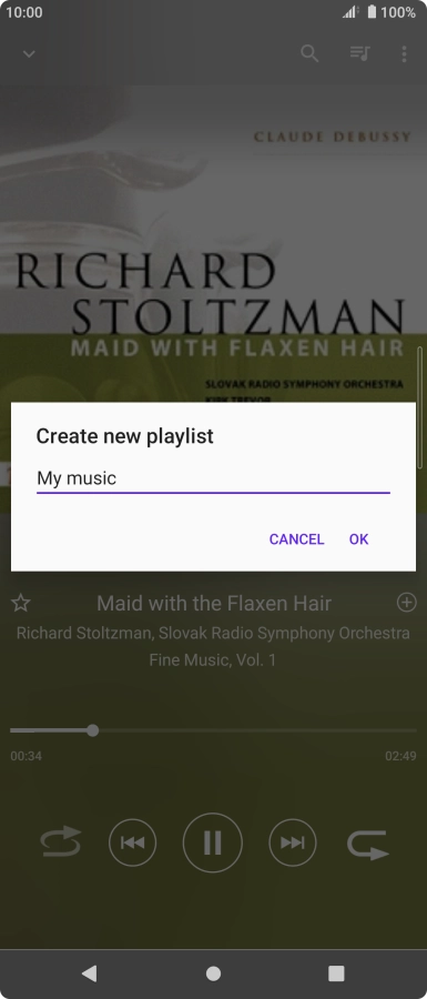 Key in a name for the playlist and press OK.