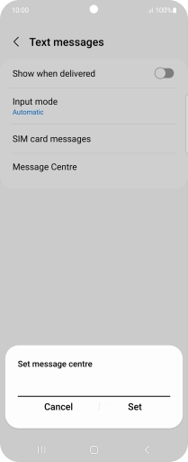 Key in +447958879879 and press Set.