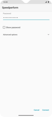 Key in the password for the Wi-Fi network and press Connect.