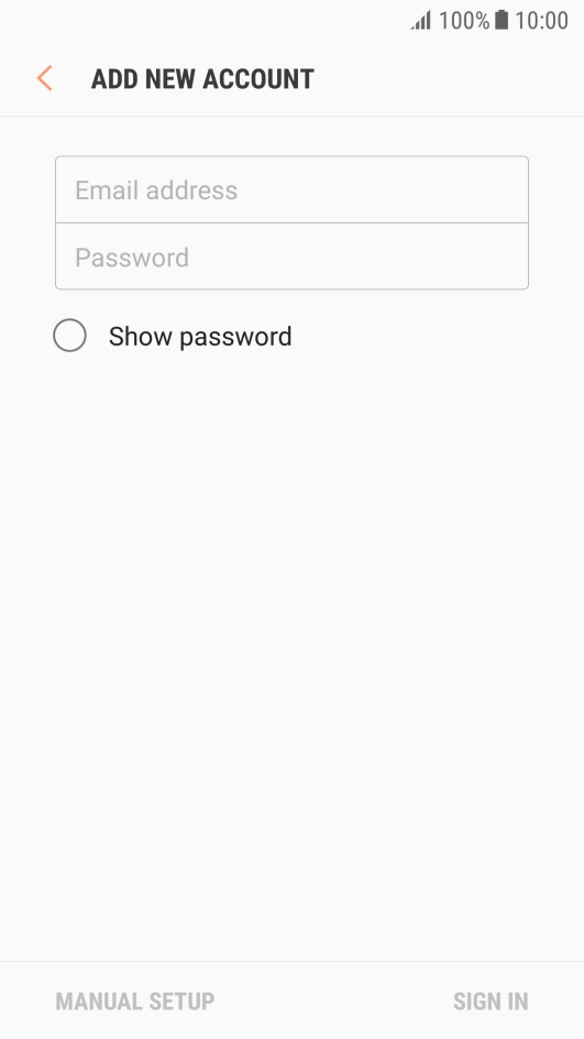 Press Email address and key in your email address.