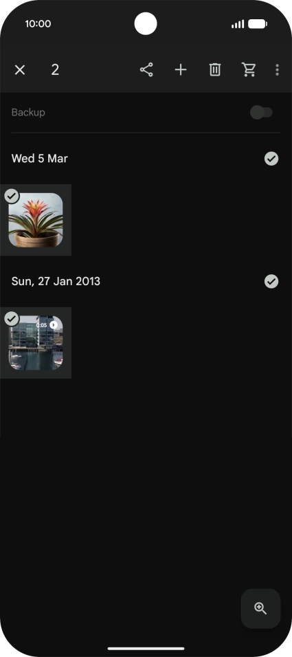 Press the share icon.