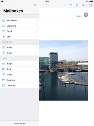 Press the required email account.