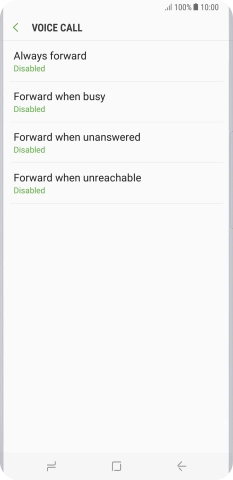 Press the required divert type.