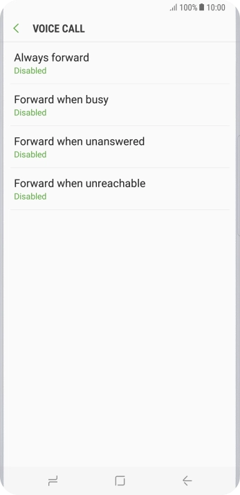 Press the required divert type.