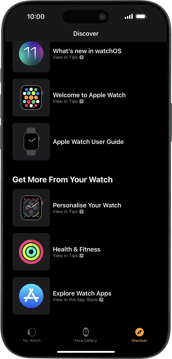 On your phone: Press Explore Watch Apps.