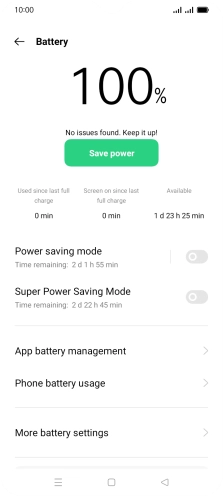 Press Power saving mode.