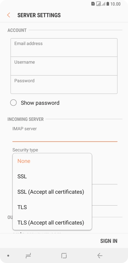 Press None to turn off the function.