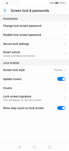 Press Disable lock screen password.
