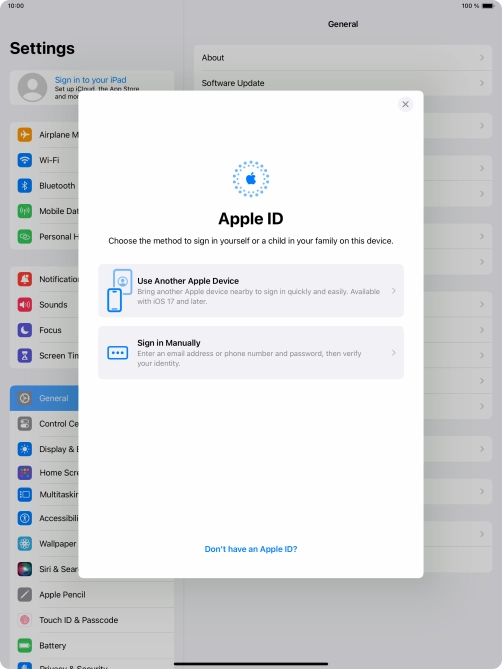 Press Sign in Manually.