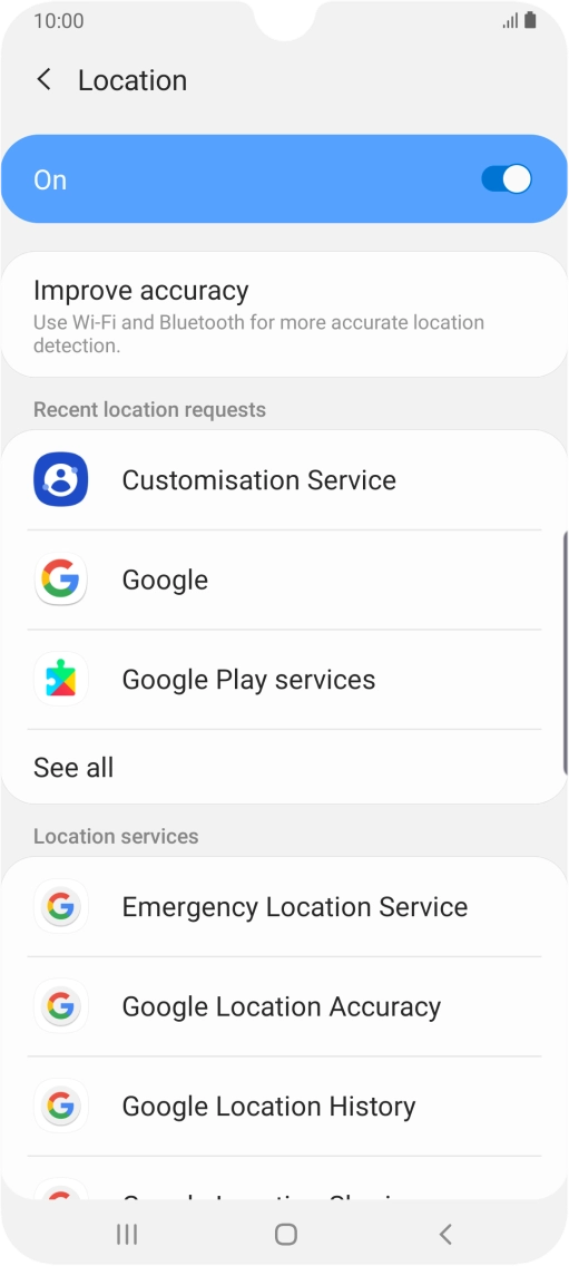 Press Google Location Accuracy.