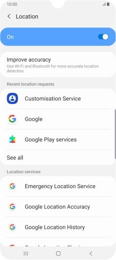 Press Google Location Accuracy.