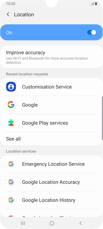 Press Google Location Accuracy.