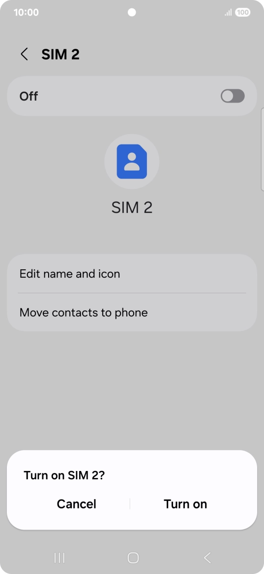 If you turn on use of the price plan, press Turn on.