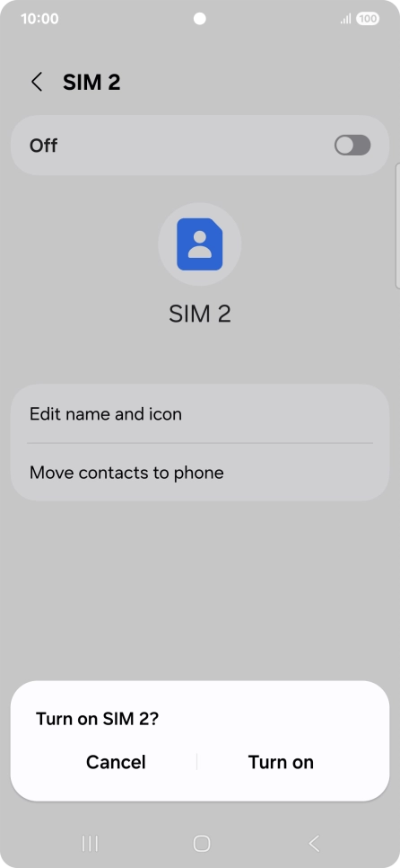 If you turn on use of the price plan, press Turn on.