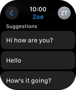 Press the required quick reply.