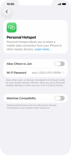 Press Wi-Fi Password and key in the required password.