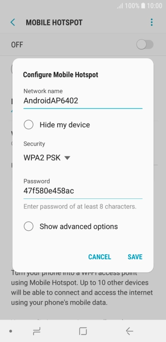 Press the field below 