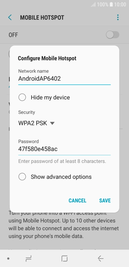 Press the field below 