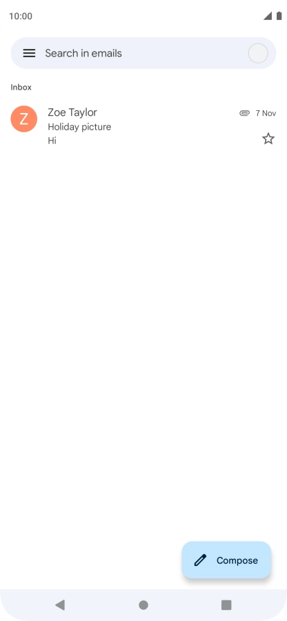 Press the email account icon.