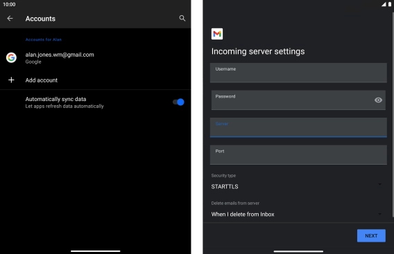 Press the field below 