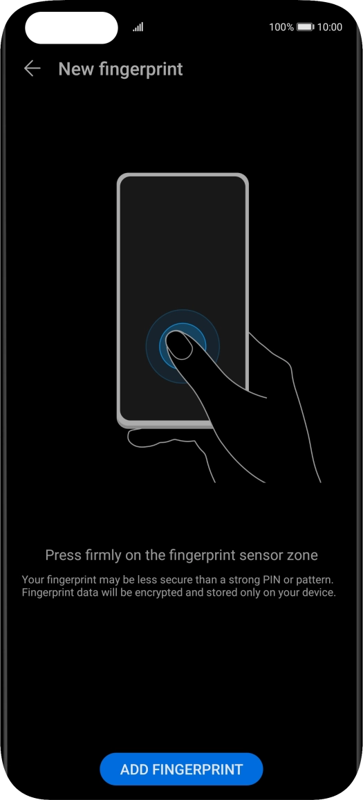 Press ADD FINGERPRINT.