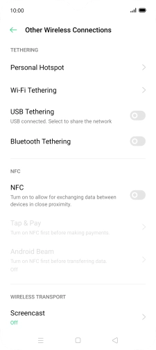 Press Personal Hotspot.