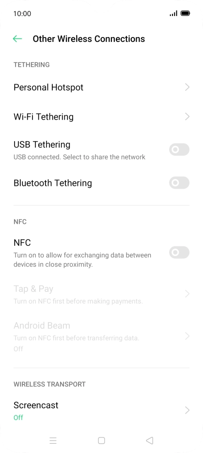 Press Personal Hotspot.