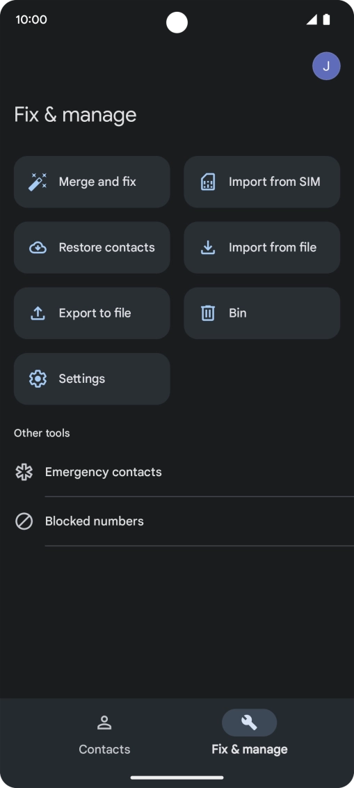 Press Import from SIM.