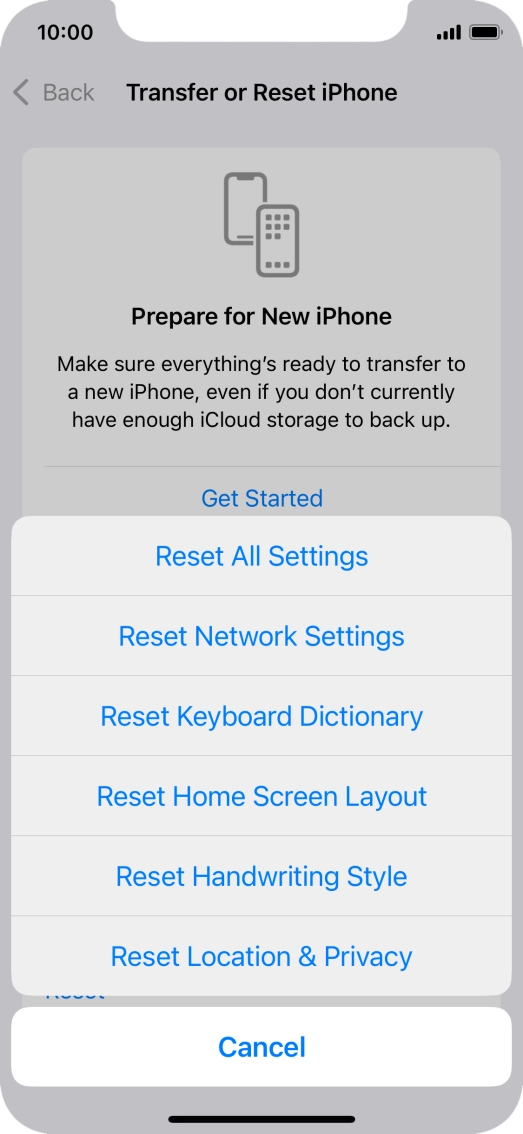 Press Reset All Settings.