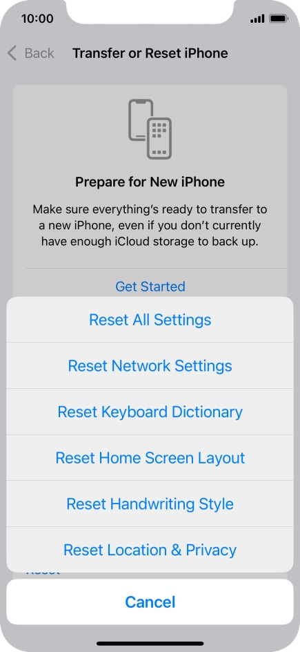Press Reset All Settings.