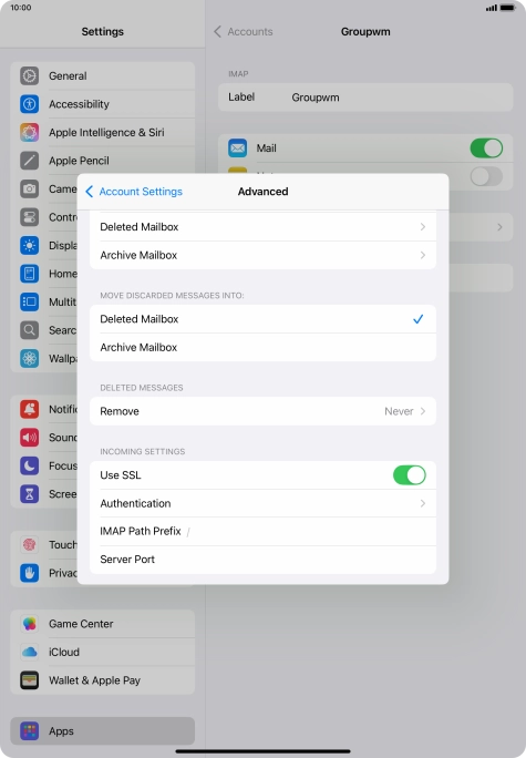 Press Authentication.