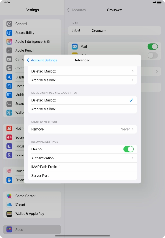 Press Authentication.