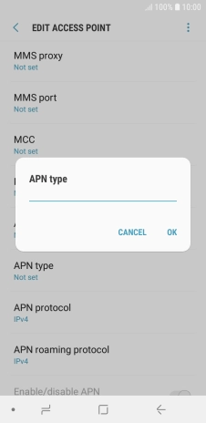 Key in default and press OK.