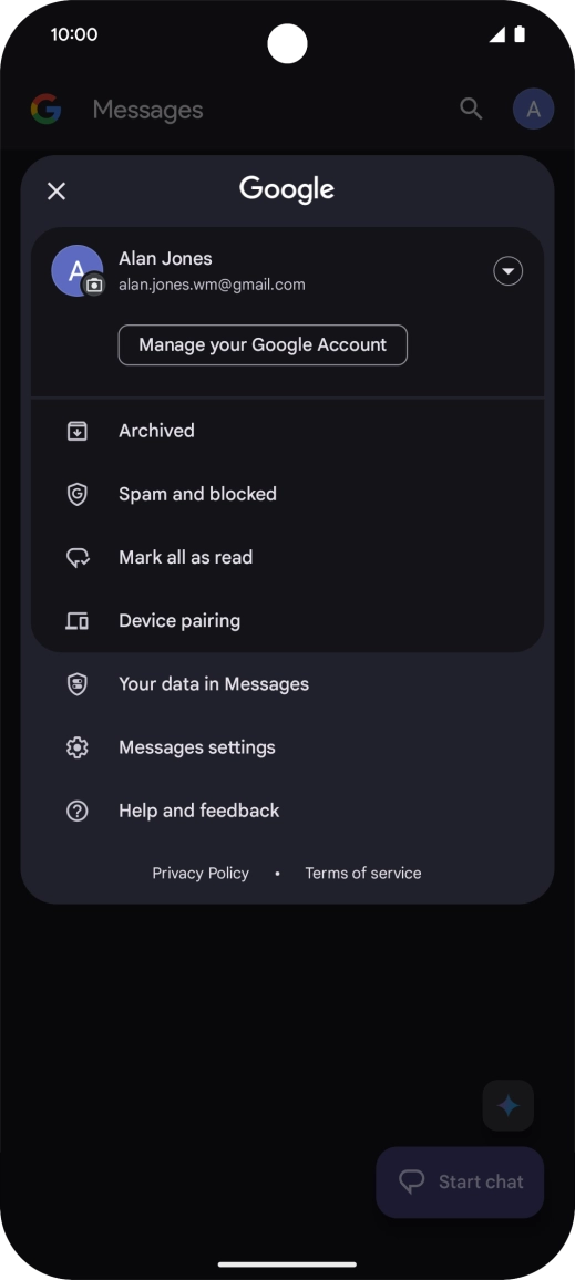 Press Messages settings.