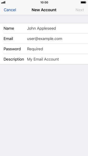 Press Name and key in the required sender name.