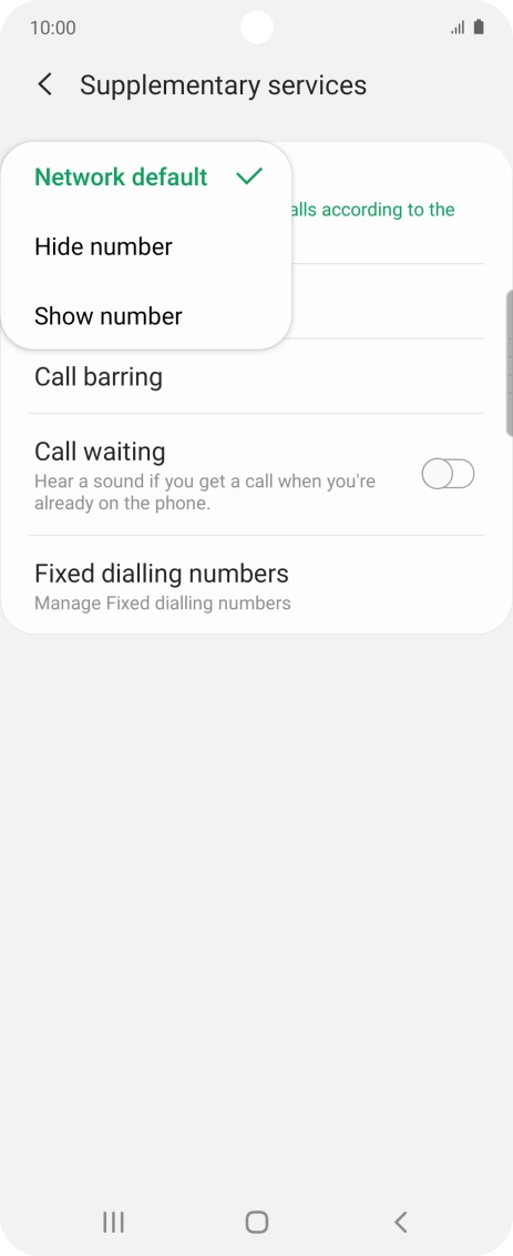 Press Show number to turn on caller identification.